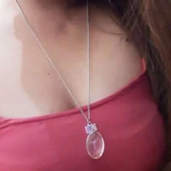 SILVER DANDELION NECKLACE WITH HANGING WISH CHARM - Picture 5 of 12